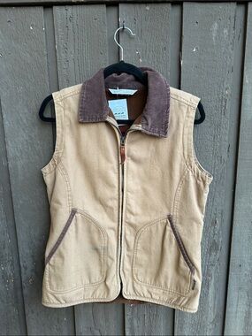 Woolrich Brown Corduroy-Trim Jacket Vest